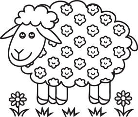 Adorable Cute Sheep Coloring Pages – Fun, Relaxing and Whimsical Sheep Designs for Kids and Adults, Printable PDF, Fluffy Farm Animals, Kawaii Lamb Art