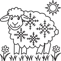 Adorable Cute Sheep Coloring Pages – Fun, Relaxing and Whimsical Sheep Designs for Kids and Adults, Printable PDF, Fluffy Farm Animals, Kawaii Lamb Art