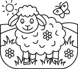 Adorable Cute Sheep Coloring Pages – Fun, Relaxing and Whimsical Sheep Designs for Kids and Adults, Printable PDF, Fluffy Farm Animals, Kawaii Lamb Art