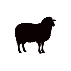 Black Sheep Silhouette Vector Icon isolated on White Background