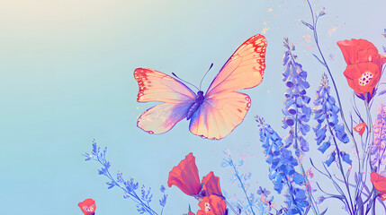 butterfly, insect, nature, flower, beauty, wing, spring, fly, summer, colorful, animal, vector, illustration, flying, orange, black, macro, wings, bright, yellow, floral, design, pink, collection, col