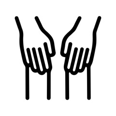 hands on knees icon on white background vector
Vector line icon hand gestures