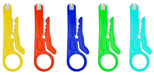 wire insulation stripping knife. on white background in insulation