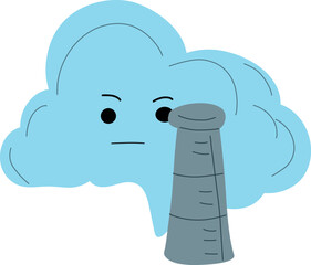 Factory chimney sneezing from its own smoke