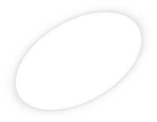 Realistic Black 30 degree angle oval drop shadow isolated on transparent background soft large oval shadow with soft edges. blank white paper frame