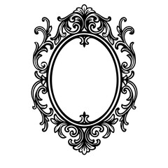 Vintage Barok Mirror Vector SVG Clipart illustration
