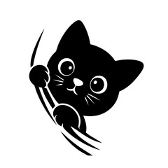 Cat Peek a Boo Vector SVG Clipart illustration