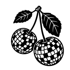 Disco Ball Shaped Cherries Vector SVG Clipart illustration