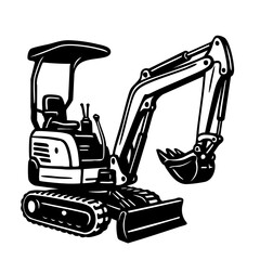 Mini Excavator Vector SVG Clipart illustration
