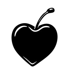 Heart Shaped Cherry Vector SVG Clipart illustration
