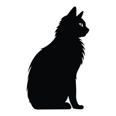 Cat silhouette clipart on a white background