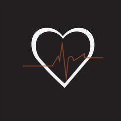 heart on a black beautiful cute template vector illustration 