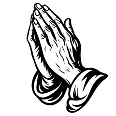 Praying Hands Vector SVG Clipart