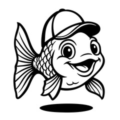 Goldfish Mascot Vector SVG Clipart