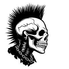Punk Skull Vector SVG Clipart