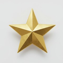 Obraz premium Decorative Gold Star in Metallic Finish with Textured Surface Against White Background with Copy Space