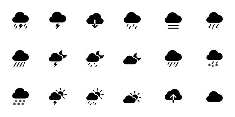 Fototapeta premium icon set of weather's in filled line or in black colors