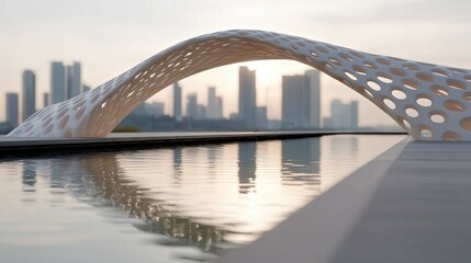 Obraz premium 3D Printed Structure Blending Beautifully with Urban Landscape