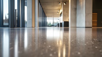 Polished concrete floor with subtle speckles and shine