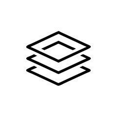 deep learning layers icon in minimal black outline style  