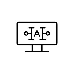 Fototapeta premium ai Computer monitor displaying text and symbols in minimal style 