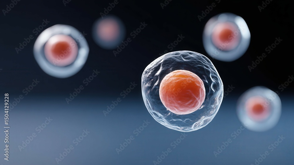 Poster mesmerizing display of cell division in vibrant biological scene