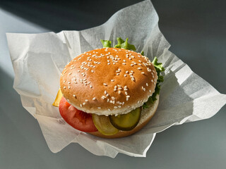 Fototapeta na wymiar fresh tasty burger