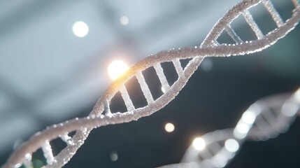 Vibrant DNA Strands Intertwining with Disease Theme Emanating Light