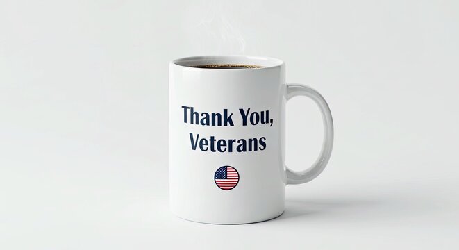 Unique Coffee Mug with Veterans Day Commemorative Message