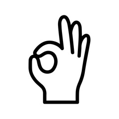 hand sign ok icon on white background vector
Vector line icon hand gestures
