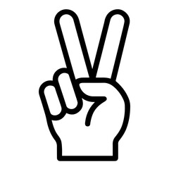 hand sign peace icon on white background vector
Vector line icon hand gestures