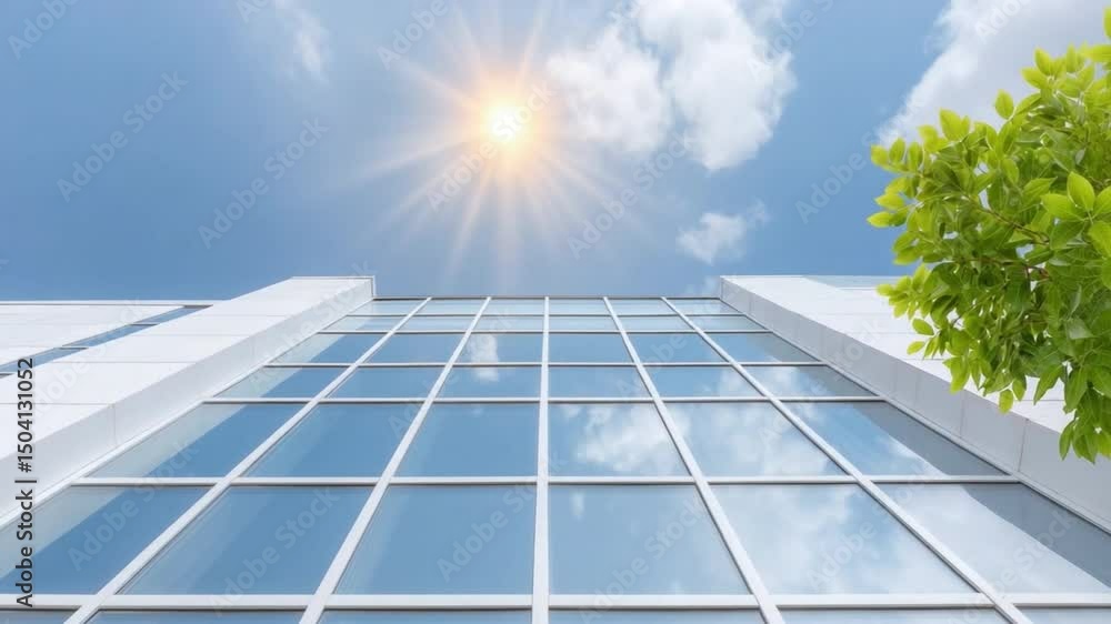 Poster modern architectural ascent: the modern architecture, with its clean lines and reflective surfaces, 