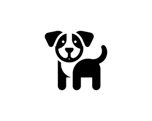 Bold flat dog icon for business logo