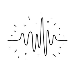 doodle music icon vector illustration, loudspeaker, speaker icon isolated on white background. 