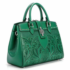 beautiful elegance and luxury fashion green handbag