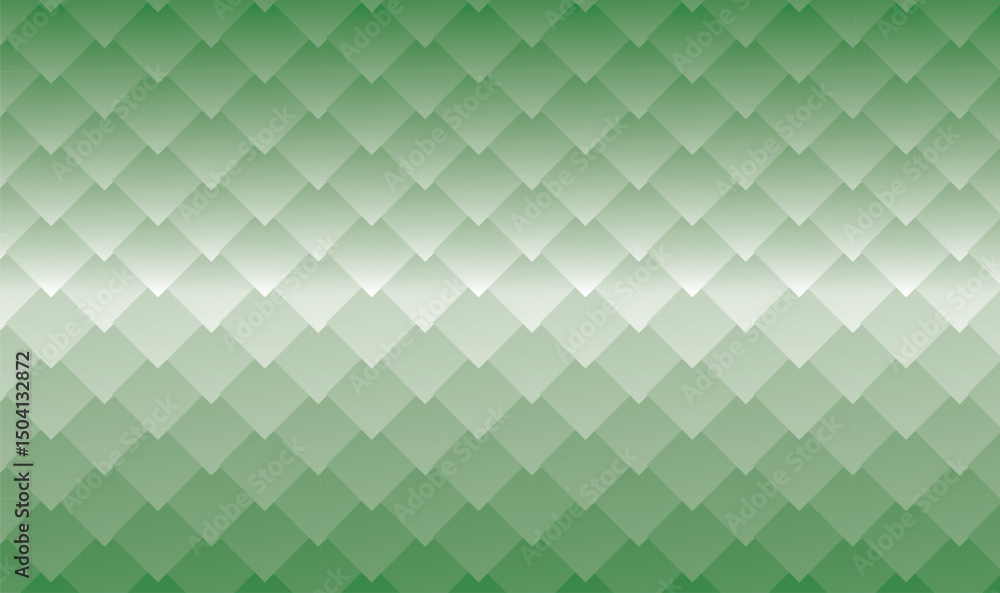 Poster abstract green gradients of overlapping squares arranged in rows creating a seamless pattern