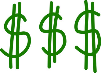 dollar sign made of green grass