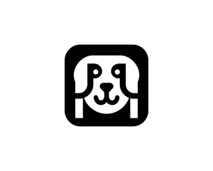 Friendly dog logo design in vector form