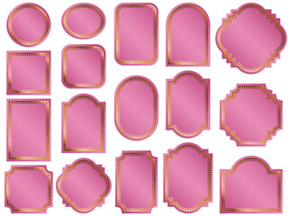 ラベル、丸線、3ピンク