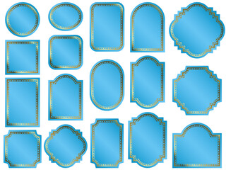 ラベル、丸線、5水色