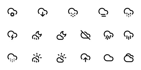 icon set of weather's in outline 
