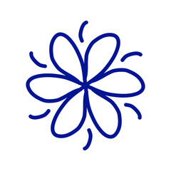blue flower vector illustration, line