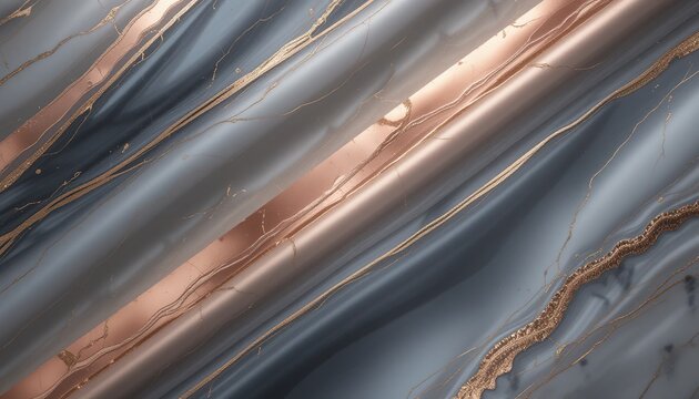 Fototapeta Abstract Gray and Rose Gold Marble Design with Intricate Veins