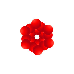 red heart made from petals