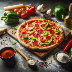 pizza with mushrooms