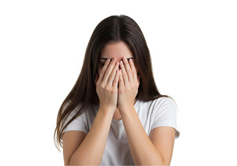 Woman Hiding Face Sad Upset Emotional Distress Crying Depression Anxiety Mental Health