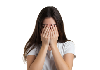 Woman Hiding Face Sad Upset Emotional Distress Crying Depression Anxiety Mental Health