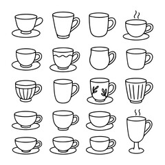 set of coffee cups