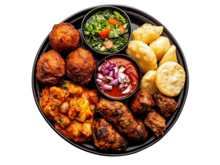 Delicious food platter isolated.