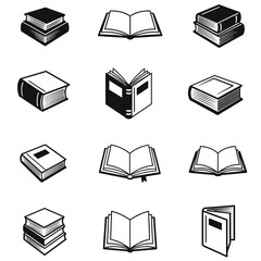 book icons set